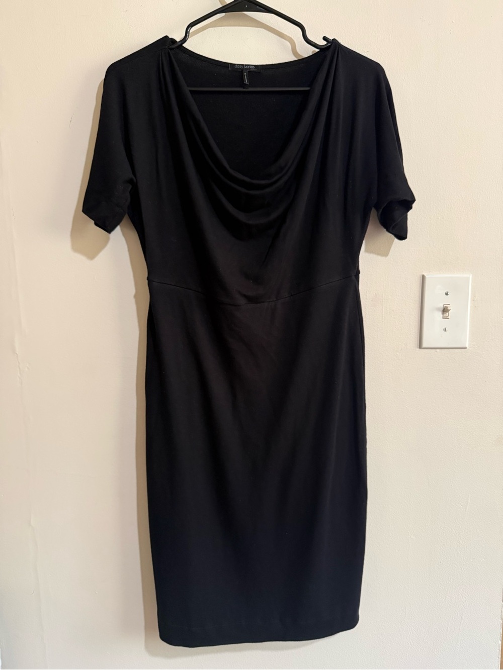 Daisy Fuentes Black Cowl-Neck Midi Dress